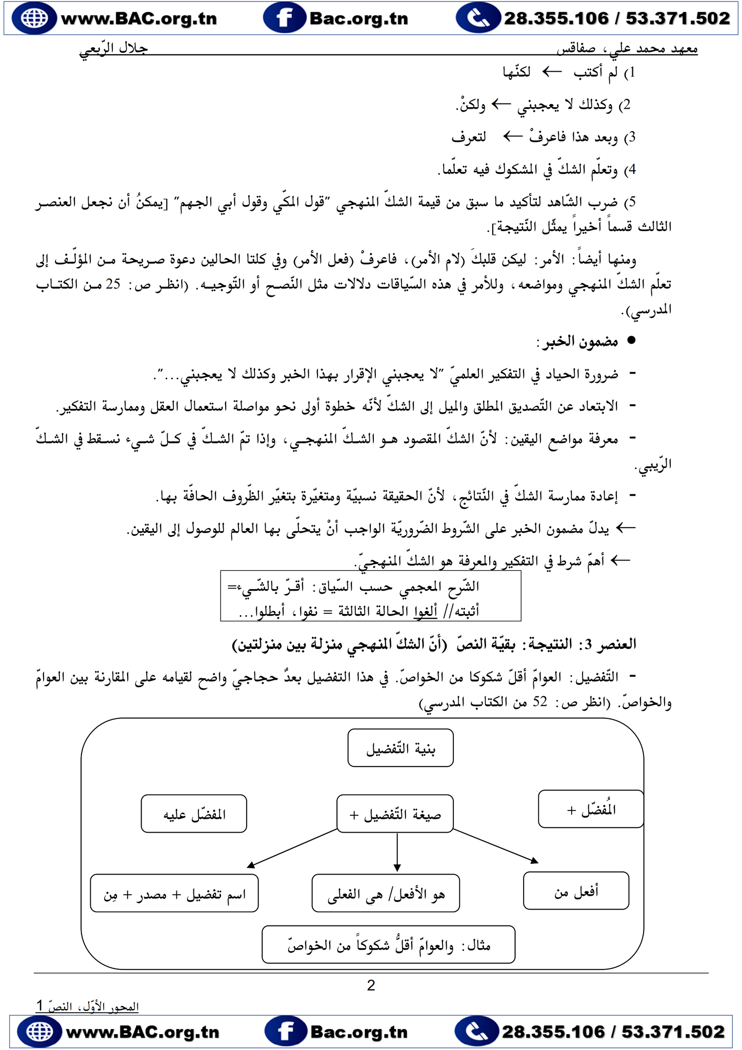 كتاب شرح النصوص في مادة اللغة العربية